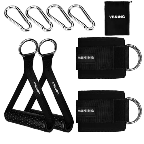 Ankle Straps for Cable Machines and Exercise Handles — Replacement Fitness Equipment for Strength Trainer. Gym Attachments for Leg Extensions, Heavy Duty Working Out Handles Accessories.