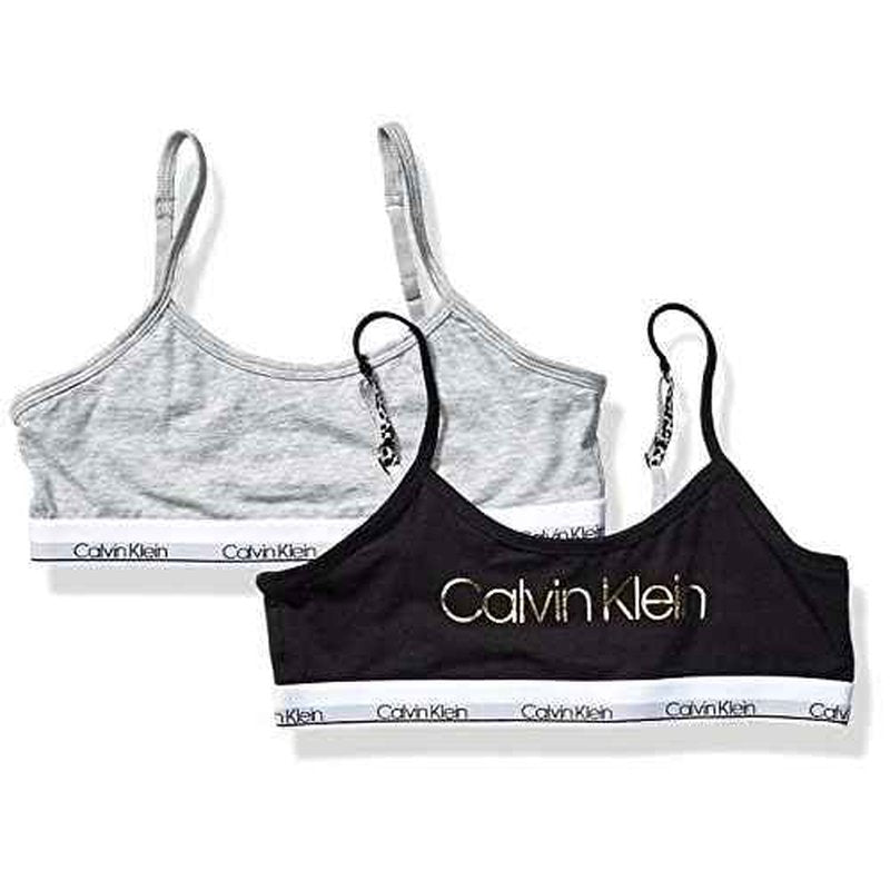 Calvin Klein Girls Girl's Training Bra Cotton Bralette with Adjustable Straps