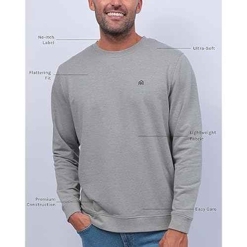 INTO THE AM Premium Crewneck Sweatshirts For Men S - 4XL Lightweight Casual Fitted Sweater