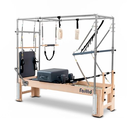 Faittd Pilates Reformer,Pilates Reformer Equipment with Reformer Accessories, Reformer Box, Padded Jump Board, Reformer Pilates Machine for Home Workouts