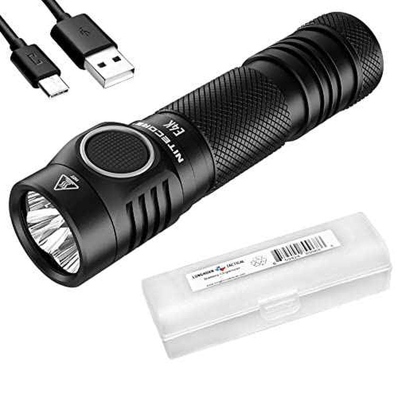 Nitecore E4K 4400 Lumen EDC Compact Rechargeable Flashlight with LumenTac Organizer