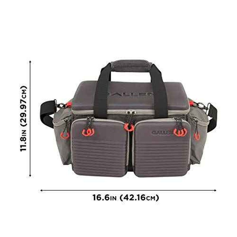 Allen Company Competitor Gun Range Bag - Premium Molded Design - Lockable - Included Internal Tote, Choke Tube Loops, and Fold-Up Gun Mat - 16.6" L x 9" W x 11.8" H - Gray