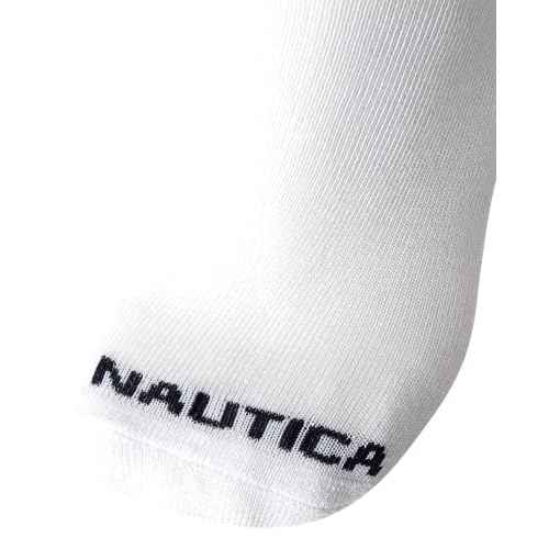 Nautica Mens Quarter Socks - 8 Pack Comfort Stretch Cushioned Moisture-Wicking Athletic Ankle Socks for Men (Sizes: 6-12.5), Size 6-12.5, White