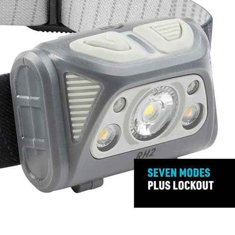Nite Ize Radiant RH2 PowerSwitch Rechargeable Headlamp - Hands-Free Flashlight Alternative - Headlamp for Backpack Gear, Camping Equipment & More - Waterproof & Lightweight - Black/Grey