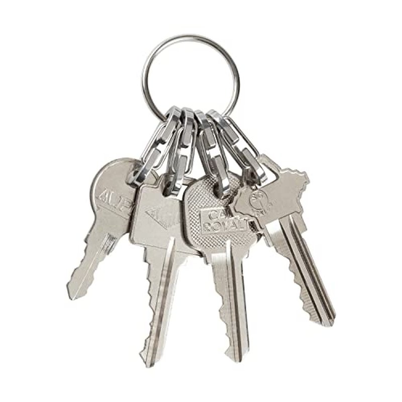 Nite Ize Keyring MicroLink, Stainless Steel Key Ring with 4 Key Carabiners