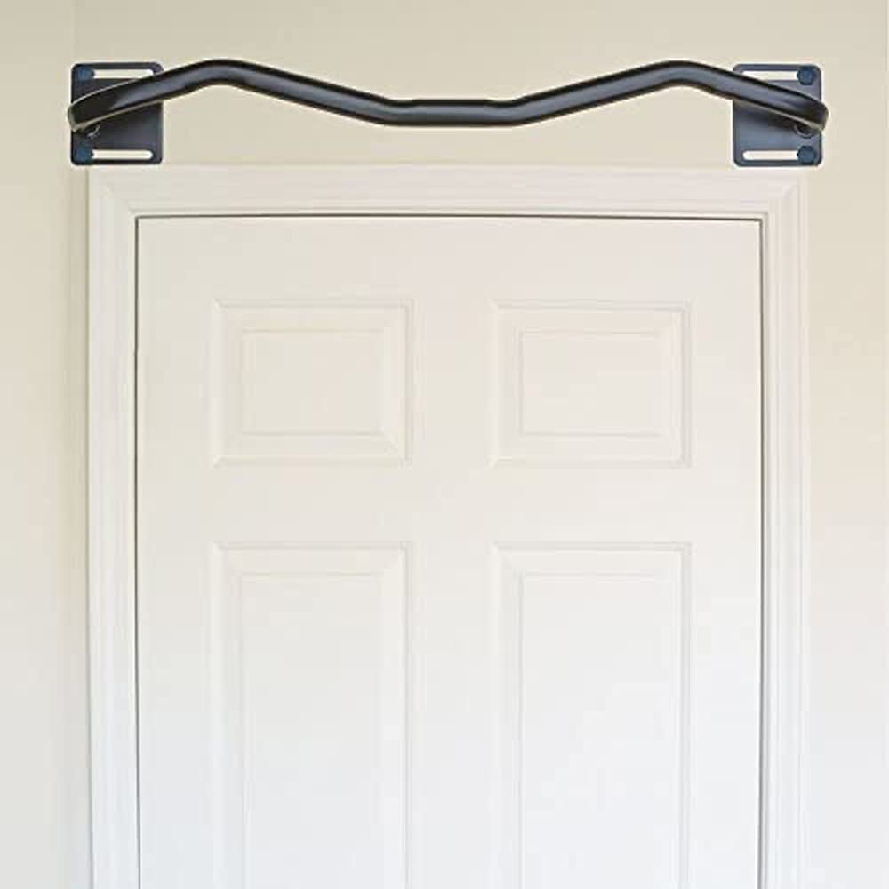 Ultimate Body Press Wall Mount Doorway Strength Training Pull Up Bar with Angled Ergonomic Bar to Reduce Strain for Doorways 24 to 30 Inches Wide