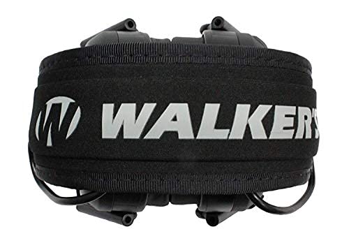 Walker's Razor Slim Shooter Electronic Hunting Folding Hearing Protection Earmuffs with 23dB Noise Reduction and Shockproof Carrying Case, Black