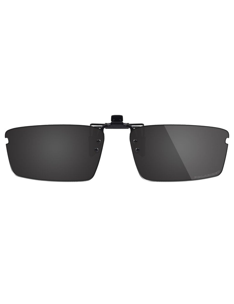 Fiskr Polarized Clip-On Sunglasses Flip Up Anti-Glare UV Protection Glasses for Oakley Top Spinner 4B OX3136 53mm - Compact Fit - Classic Black