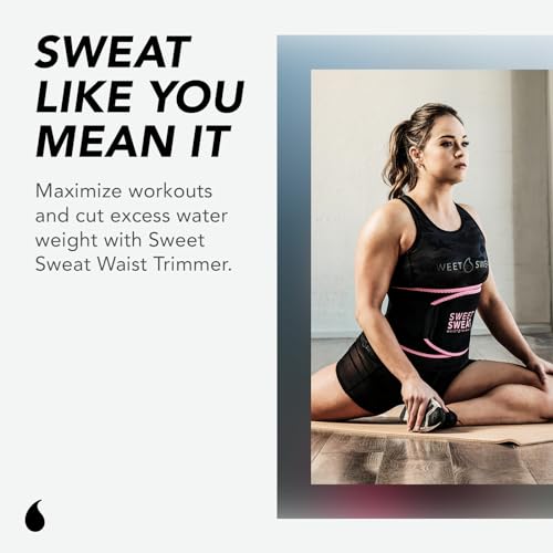 Sweet Sweat Waist Trimmer 'Xtra-Coverage' Belt | Premium Waist Trainer with More Torso Coverage for a Better Sweat! (Small)