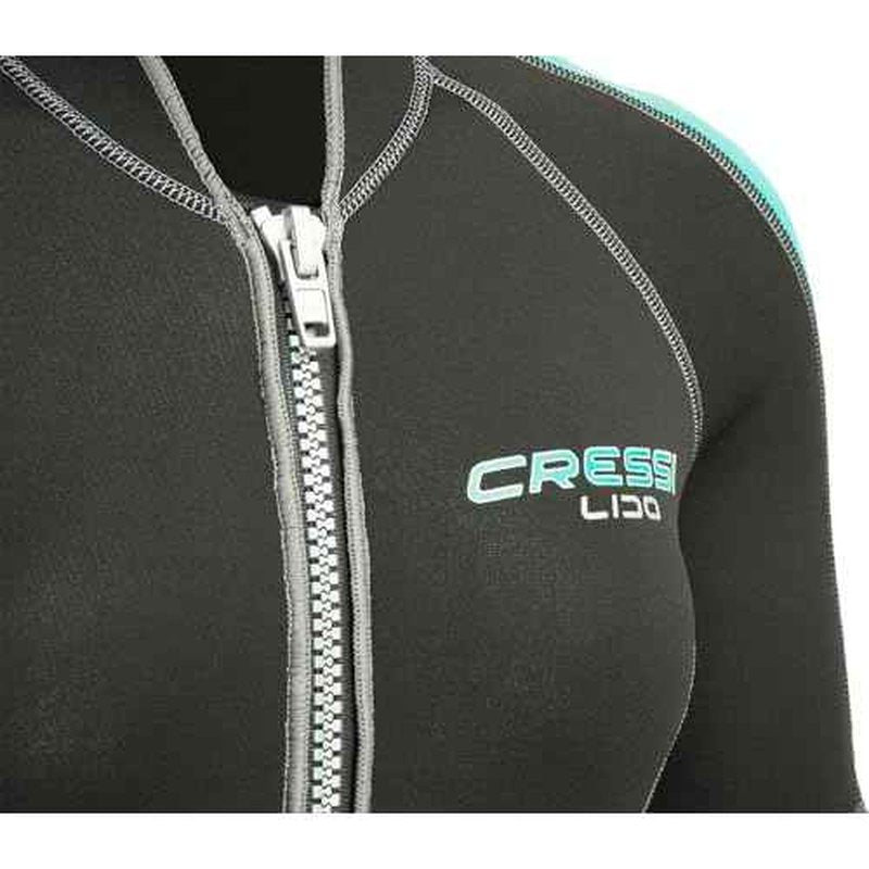 Cressi Lido 2 mm Lady Short Sleeves Short Wetsuits, Black/Aquamarine, 2 mm, L