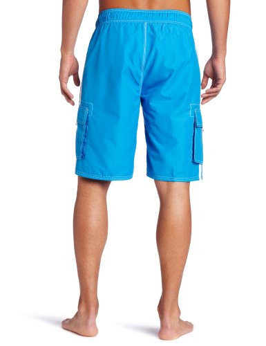 Kanu Surf Men's Barracuda Swim Trunks (Regular & Extended Sizes), Lake Blue, Small