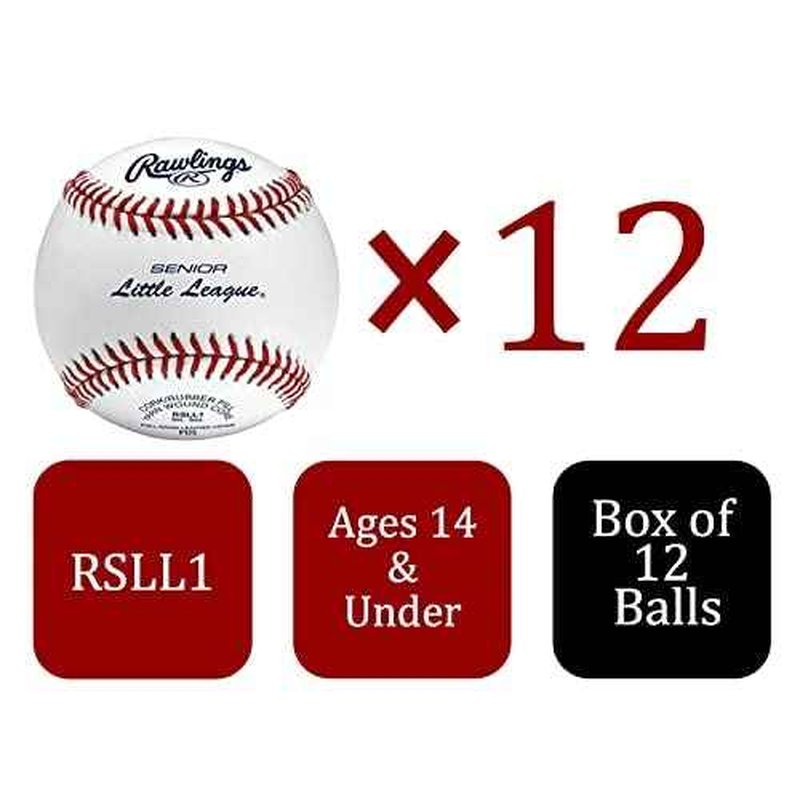 Rawlings | Senior Little League Baseballs | Competition Grade | RSLL1 | Youth/14U | 12 Count