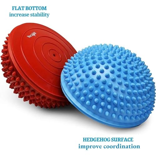 Yes4All Hedgehog Balance Pods for Exercise, Core Body Balancing, Balance Pods for Youth & Adults with Hand Pump - Set of 6