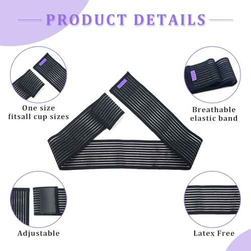 Breast Implant Stabilizer Band £¬Post Surgery Breast Band Chest Compression Wrap For Women £¬Breast Support Bandage £¬Breast Augmentation Band Bra Breast Reduction Recovery Supplies For Healing One Size Fits All (Black)