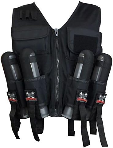 Lightweight Tactical Paintball Vest - Holds 4 Pods & 90ci Tank | Adjustable Fit