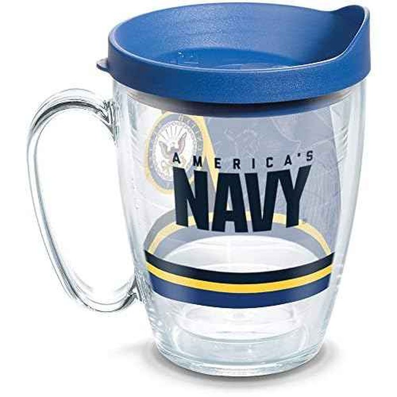 Tervis Navy Forever Proud Made in USA Double Walled Insulated Tumbler Travel Cup Keeps Drinks Cold & Hot, 16oz Mug, Classic