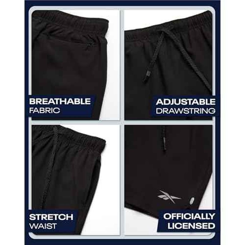 Reebok Boys Shorts - 2 in 1 Basketball Shorts with Compression Liner and Pockets - Gym and Running Boys Athletic Shorts