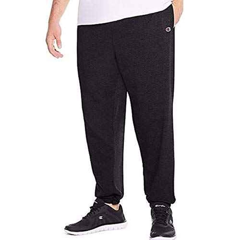 Champion Big and Tall Lightweight Sweatpants for Men - Jersey Cotton Jogger Pants Black