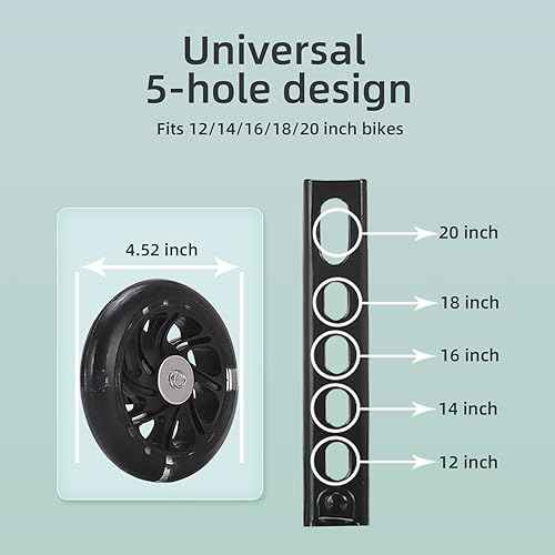 Training Wheels for Bike,Compatible for Bikes of 12/14/16/18/20 Inch,Flash Mute Wheel,1 Pair,PINK