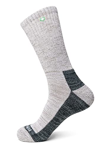 Insect Shield Midweight Hiking Walking Socks, Stretchy and Comfortable Crew Socks with Padding and Tick Protection, Light Khaki (Large)