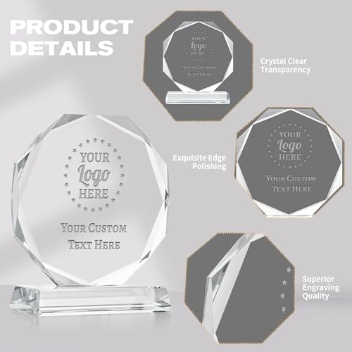 ZALHIN Personalized Crystal Trophy Award - Award for Employees- Plaques Personalized Engraved- Coworker Gift,Employee Appreciation Gift,Retirement Goodbye Farewell Gift