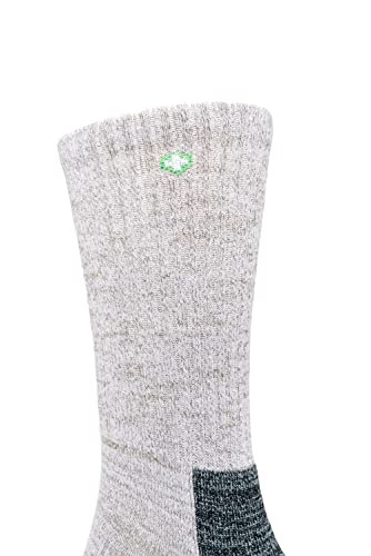 Insect Shield Midweight Hiking Walking Socks, Stretchy and Comfortable Crew Socks with Padding and Tick Protection, Light Khaki (Large)