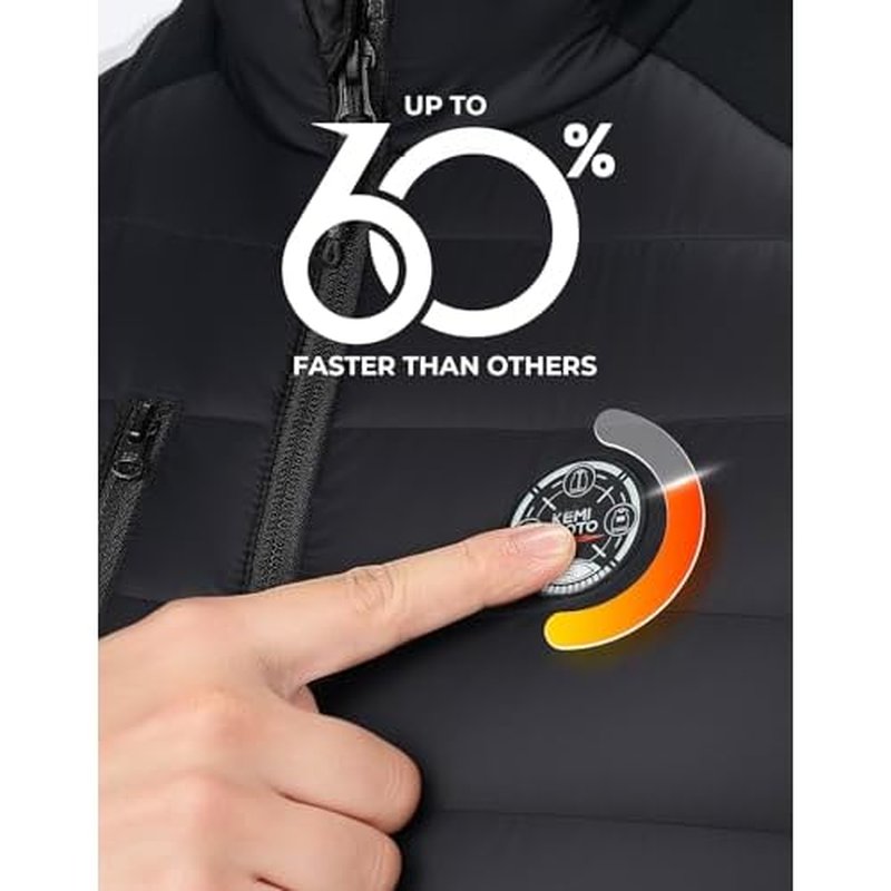 KEMIMOTO Heated Vest for Men Women,10000mAh Battery Pack Charging, Hand & Neck Warmers,for Hunting, Golf, Cycling