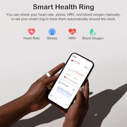 Genhaoqi Silver 9# Smart Sleep & Health Tracking Ring for Women & Men