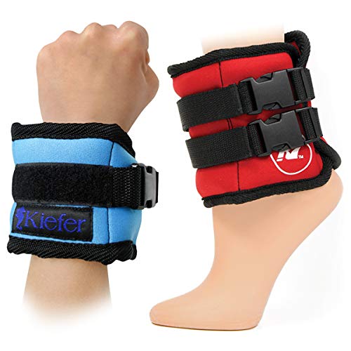 Kiefer 811400-2 Ankle/Wrist Weights for Dry Land or Aquatic Exercise (1-Pair), 1 Pound Each, Light Blue