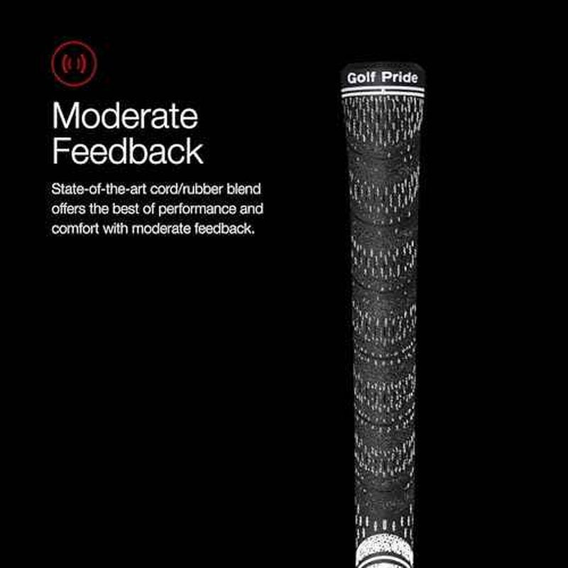 Golf Pride MCC Golf Club Grip - All-Weather Hybrid Grip - Brushed Cotton Cord & Pebbled Texture - Moisture-Wicking Technology - Grey/Red