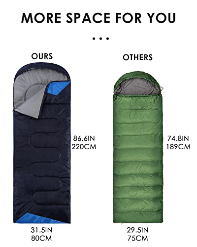 Sleeping Bags for Adults Women Backpacking Lightweight Waterproof- Summer Weather Sleeping Bag for Girls Warm Camping Hiking Outdoor Travel Hunting with Compression Bag(Orange)