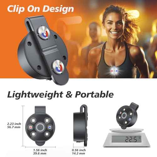 [2 Packs] Clip On Flashlight Work Light With Magnet Beanie Hat & Skull Cap Running Lights For Runners Safety Light Warning For Night Walking Headlamp Rechargeable LED Wearable Light For Vest -Black