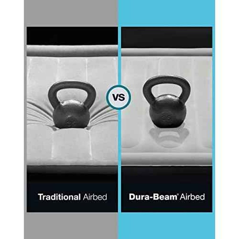 Intex 64739WB Dura-Beam Extra Raised Airbed: Queen Size ? Built-in Electric Pump ? 20in Bed Height ? 600lb Weight Capacity - Maroon