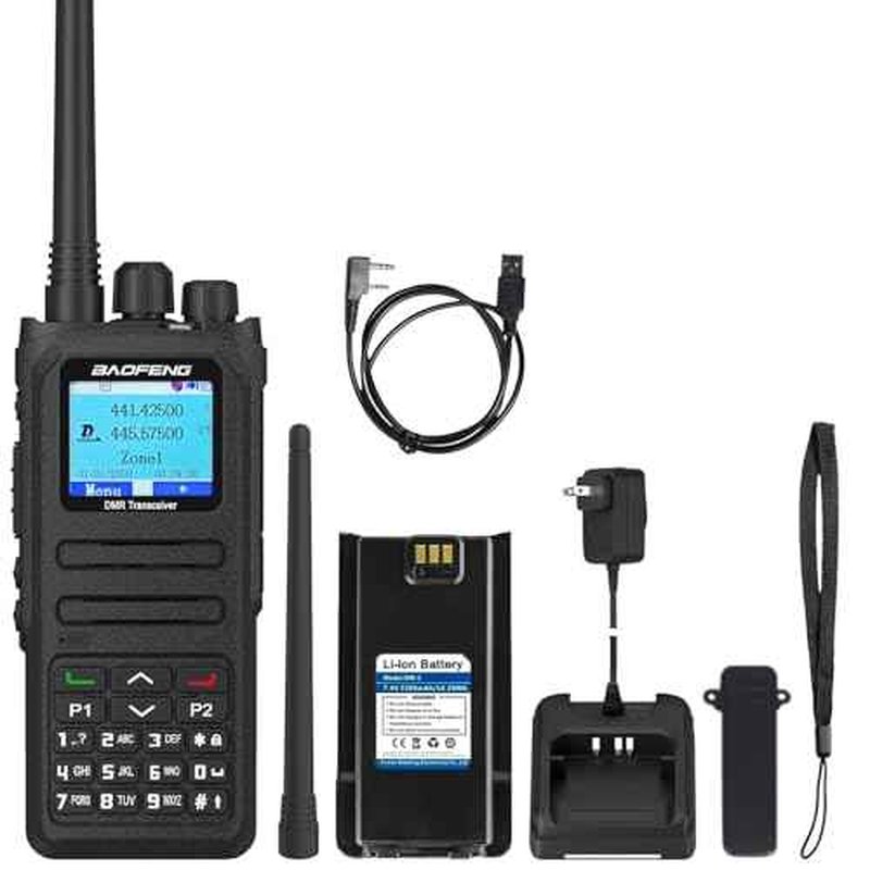 BAOFENG DM-1701A Digital Two Way Radio DMR Analog Walkie Talkie GD-77 Dual Band 5W Long Range Amateur Radio Upgrade Appearance with Programming Cable