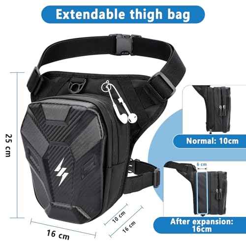 GXCROR Motorcycle Leg Bag,Thigh Bag,Thigh Fanny Pack,Drop Leg Bag Women Men for Racing Bike Cycling Horse Riding Hiking Camping Fishing Travel Outdoor