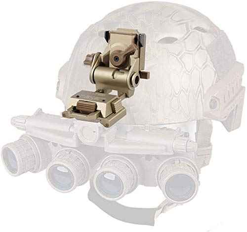 Night Vision Goggles NVG Mount for L4G24 Metal Helmet Mount,Rhino Mount Full Metal Tactical Helmet Mount CNC PVS15/18 Sand Color