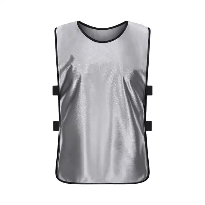 LAFASA Team Practice Scrimmage Vests Sport Pinnies Training Bibs with Open Sides (6, Silver Gray, Large)