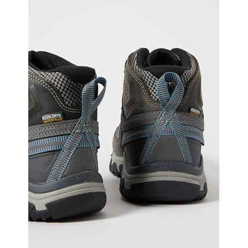 KEEN Women's Targhee 3 Mid Height Waterproof Hiking Boots, Magnet/Atlantic Blue, 5 Wide