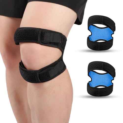 Patella Knee Brace for Women and Men, 2 Pack Patellar Tendon Support Strap for Pain Relief, Arthritis, Tendonitis, Running, Basketball, Tennis, Gym