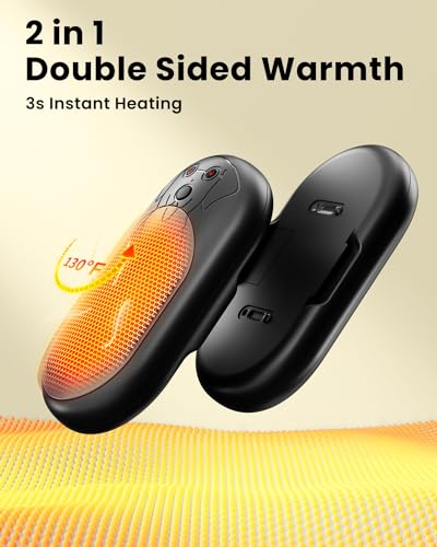 Electric Hand Warmers Rechargeable 2 Pack, 3000Mah*2 Portable Hand Warmer Battery Operated, Fun & Practical & Useful Gifts for Men Chrismas, Outdoor Camping Gifts, Hunting Accessories and Gear