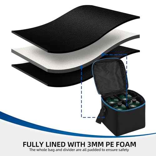 1 LB Propane Tank Storage Bag with Padding, Mini Propane Cylinder Carry Case to Hold 4 Pcs Small Gas Tank, Portable 16 OZ Gas Cylinder Holder with Strap, Bag Only