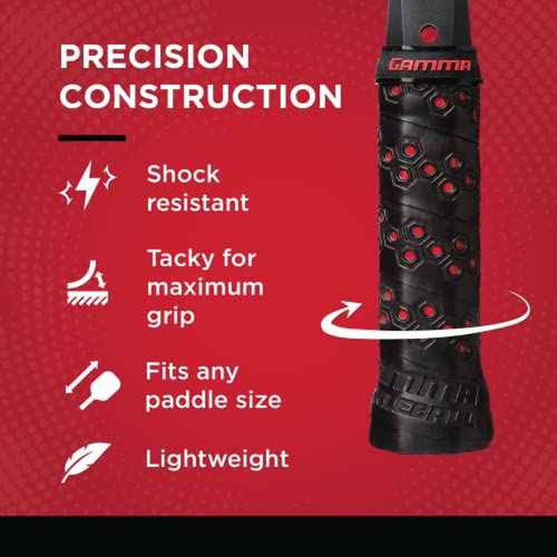 Gamma Honeycomb Cushion Grip for Pickleball Paddles, Moisture-Wicking Pickleball Replacement Grip, Premium Pickleball Equipment for Practice and Games