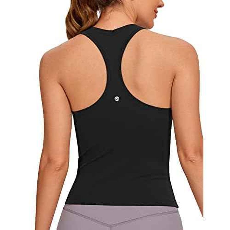 CRZ YOGA Butterluxe Racerback Tank Tops for Women - Yoga Workout Casual Gym Athletic Camisole Tight Sleeveless Shirts
