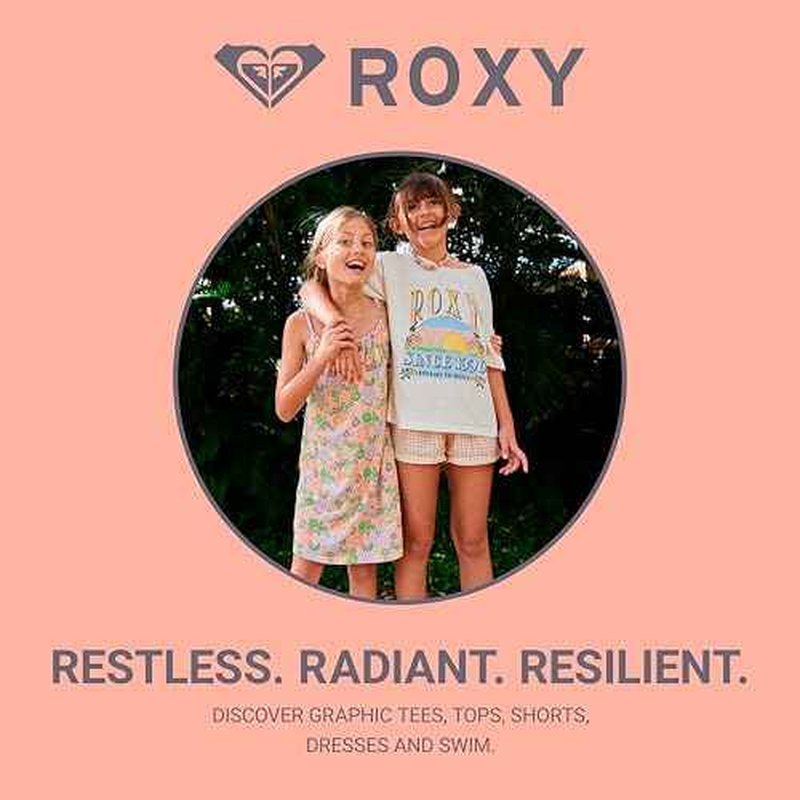 Roxy Girls Two-Piece Bikini Swimsuit Set, UPF 50+ Sun Protection, Quick-Dry Bathing Suit