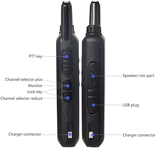 X6 Long Range Two-Way Radios - Rechargeable 3W Walkie Talkies with Earpiece | 16 Channels, 2 Pack