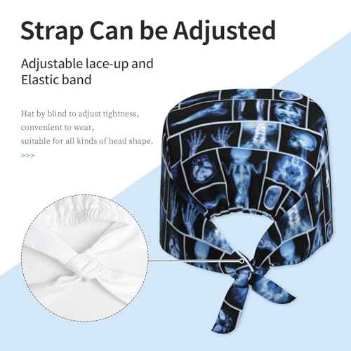 WILL BUDXEG Working Cap with Sweatband for Women Men, Adjustable Cleaning Working Hats, Nurse Surgical Caps(Tie Back)