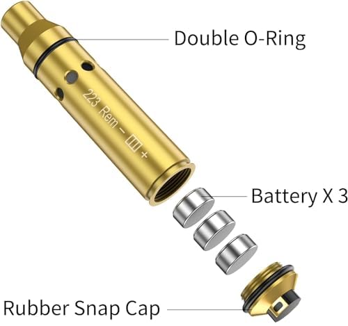 Tipfun 223 Laser Training Cartridge with Chamber Extractor Tool and Built in Rubber Snap Cap for Dry Fire Training Practice Red Laser Training Cartridge, Extra O-Rings