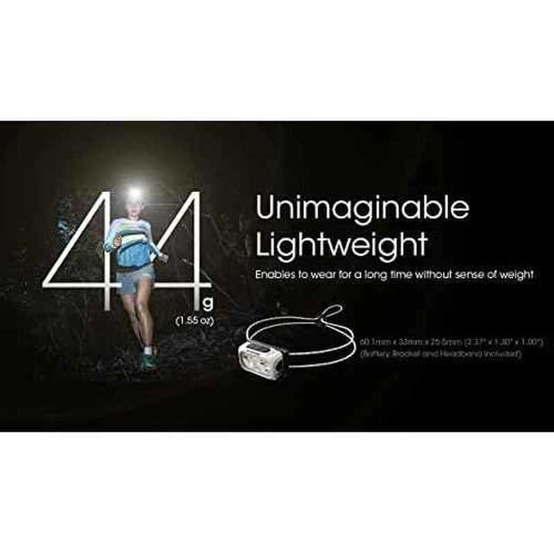 Nitecore NU21 Running Headlamp, 360 Lumen Ultralight USB Rechargeable with White and Red LEDs and a Sticker (Black)