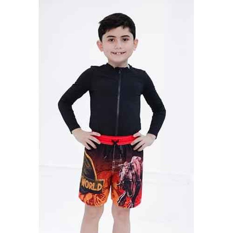 Jurassic World Park Dinosaur UPF 50+ Swim Trunks Little Kid Sizes (4-7-8)