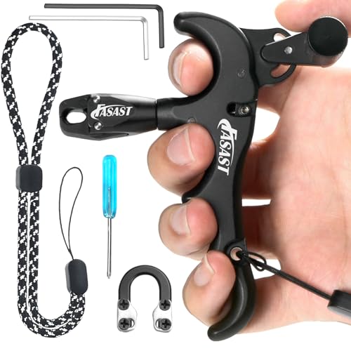 3 Finger Black Bow Release,Aluminum 360°Rotatin,Archery Release Trigger,Bow Release for Compound Bow,Archery Thumb Release for Compound Bow,Compound Bow Release,Bow Thumb Release,Bow Trigger Release